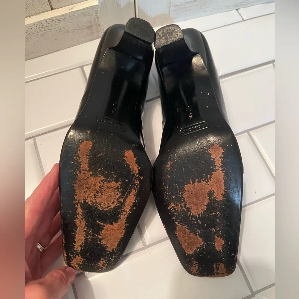 Coach Black Leather Heels